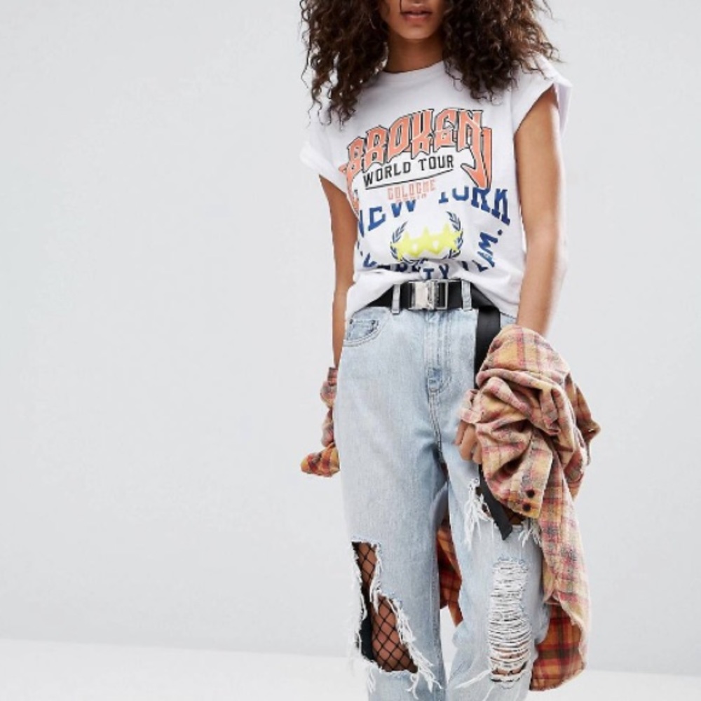 ASOS T-shirt with mix and match spliced print